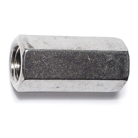 Midwest Fastener Coupling Nut, 3/8"-16, 18-8 Stainless Steel, Not Graded, 1-3/4 in Lg, 15 PK 53783